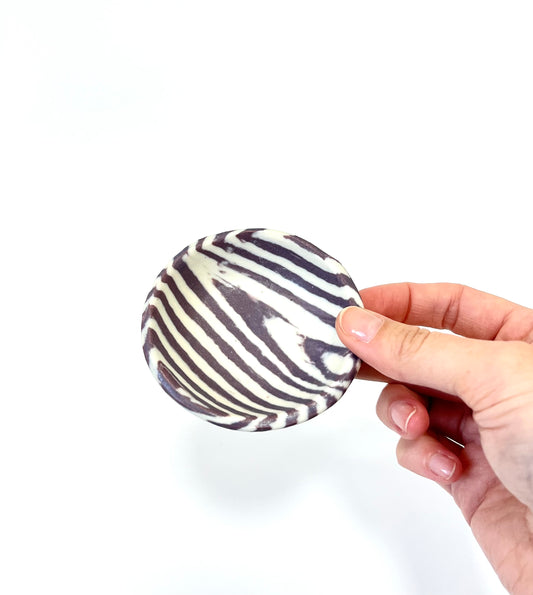 Ceramic Nerikomi Tiny Dish - Purple Stripe