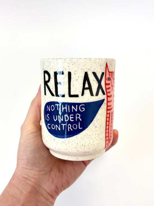 Ceramic Cup by Studio Soph - Relax - Pink Cat