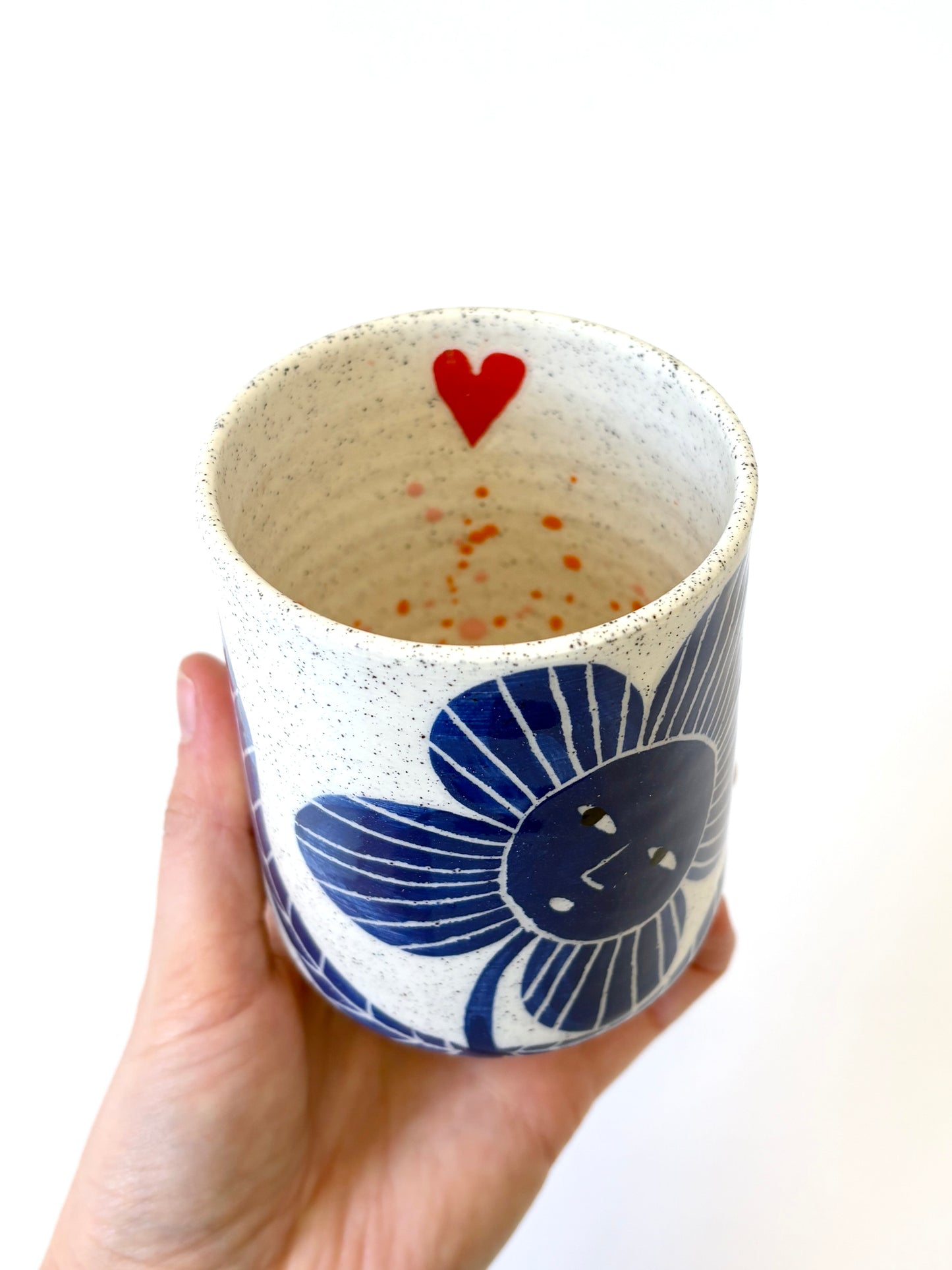 Ceramic Cup by Studio Soph - Blue Flower "Bitch I'm Blooming"