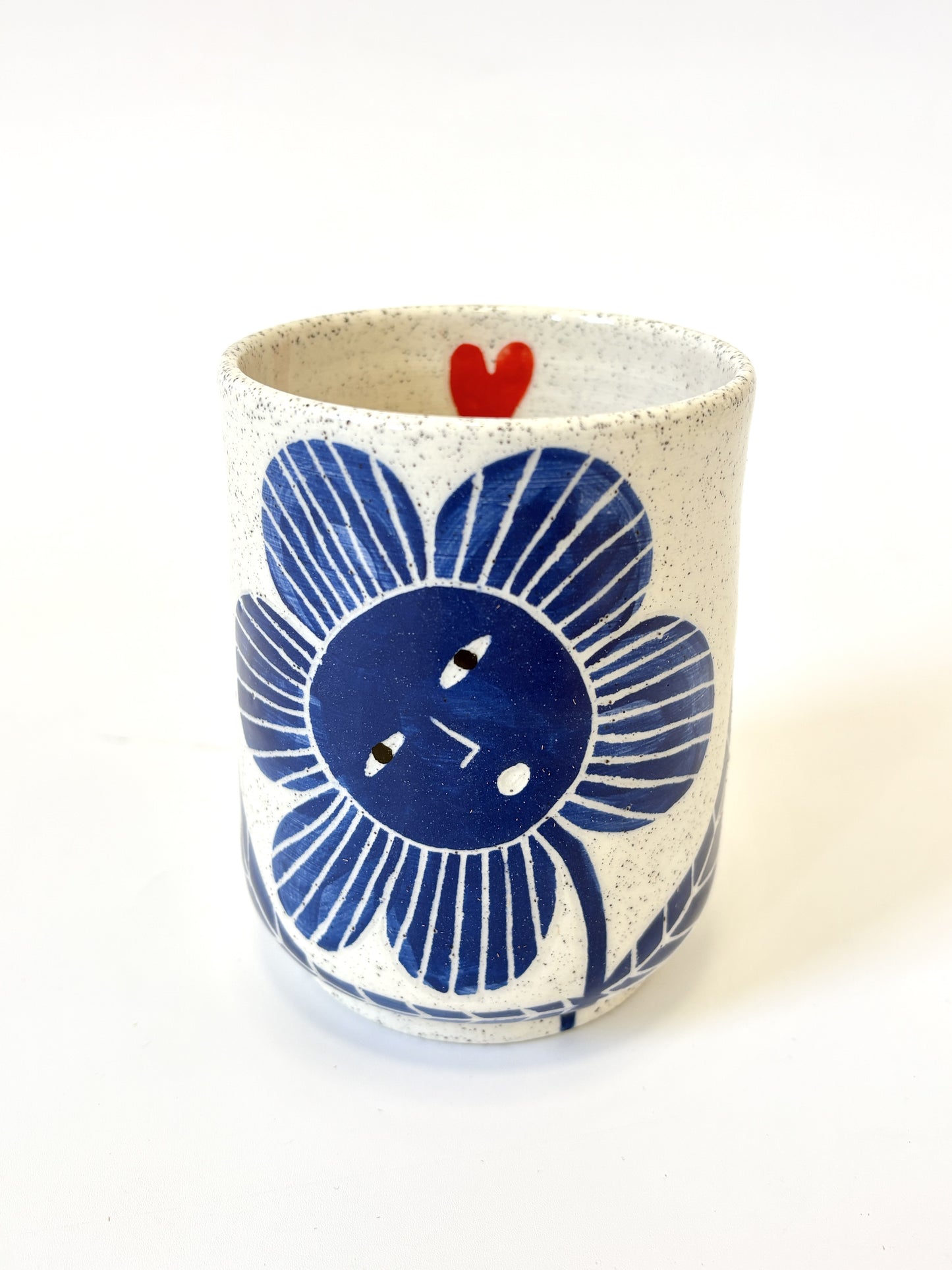 Ceramic Cup by Studio Soph - Blue Flower "Don't Waste My time"