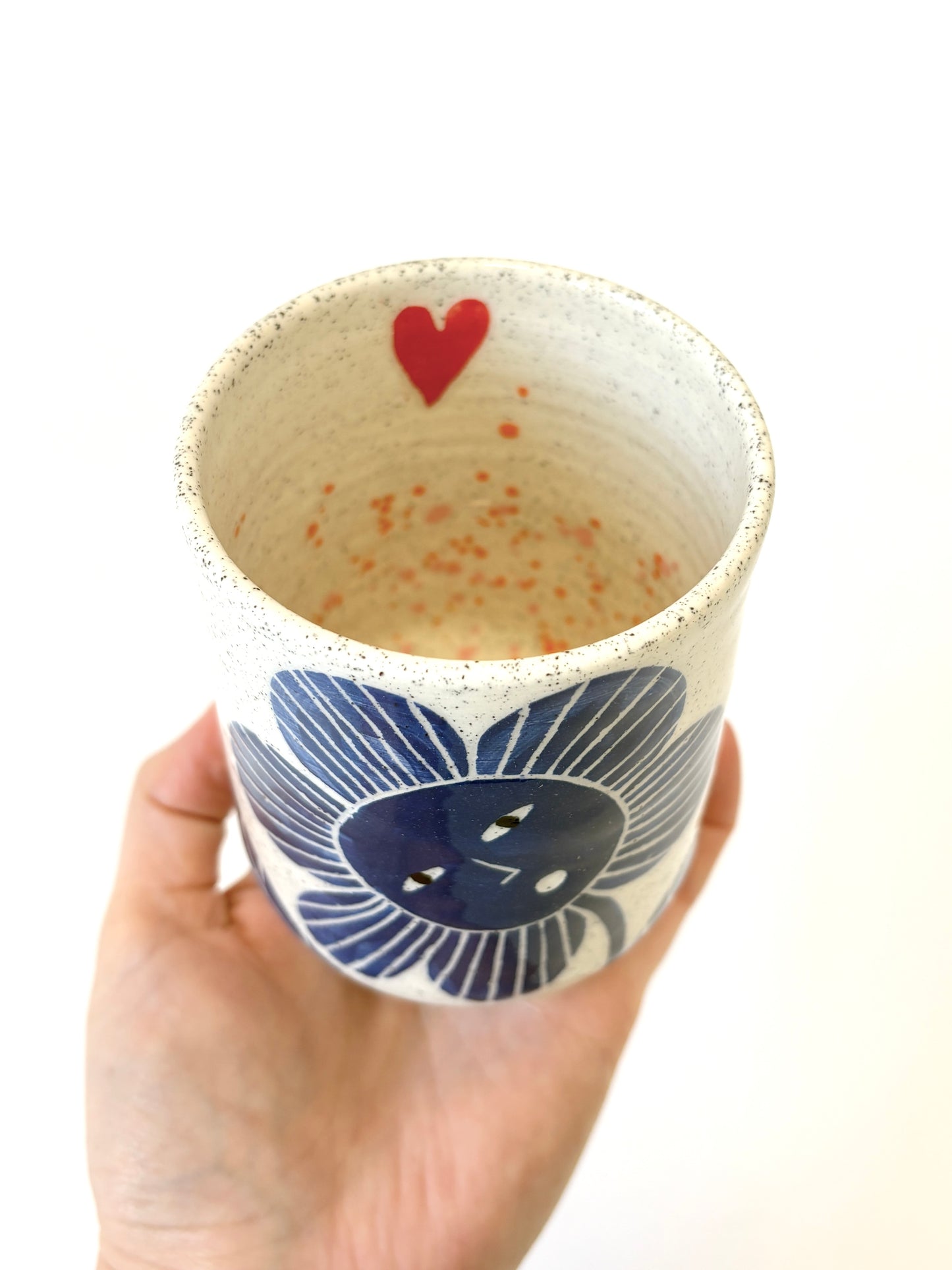 Ceramic Cup by Studio Soph - Blue Flower "Don't Waste My time"