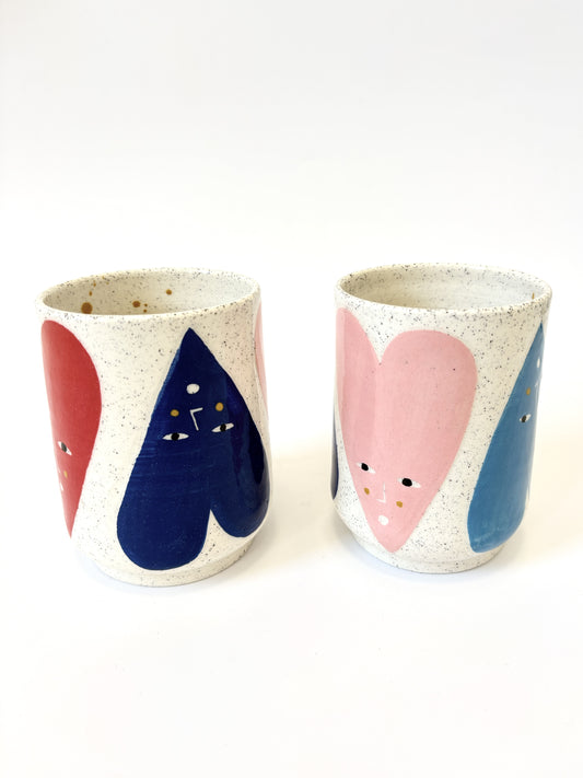 Ceramic Cup by Studio Soph - Heart Faces