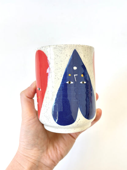 Ceramic Cup by Studio Soph - Heart Faces
