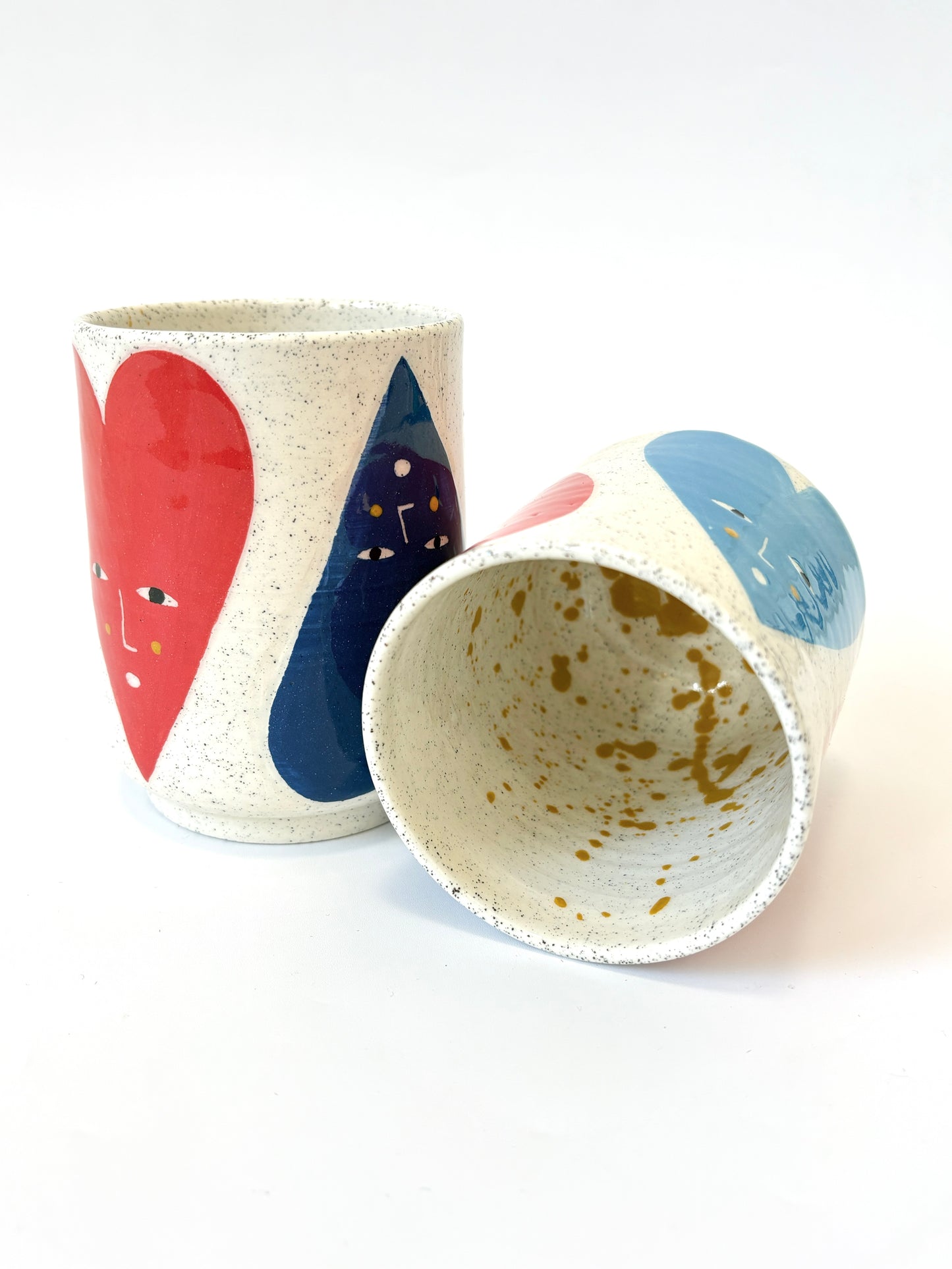 Ceramic Cup by Studio Soph - Heart Faces