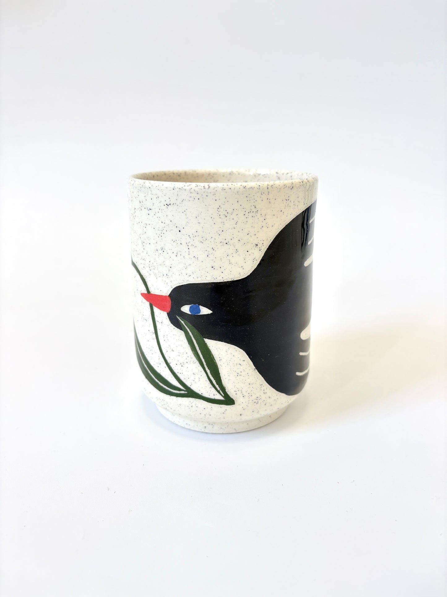 Ceramic Cup by Studio Soph - Black Bird and Tulip
