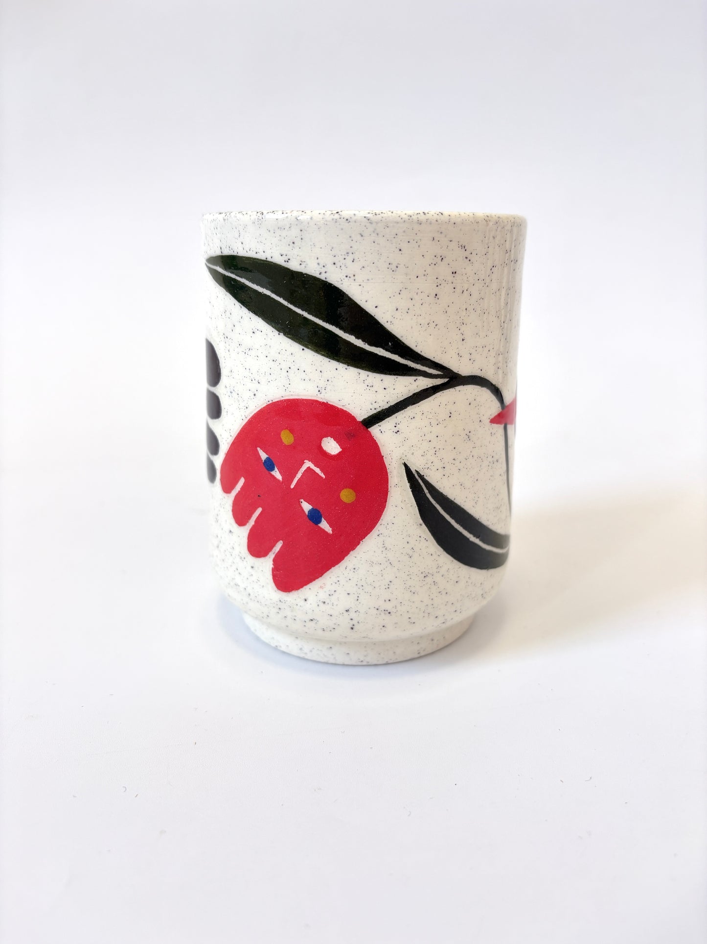 Ceramic Cup by Studio Soph - Black Bird and Tulip