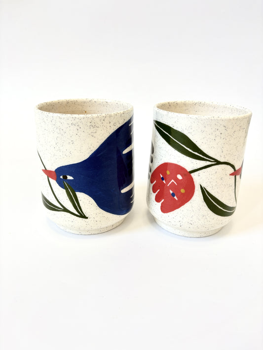Ceramic Cup by Studio Soph - Blue Bird and Tulip