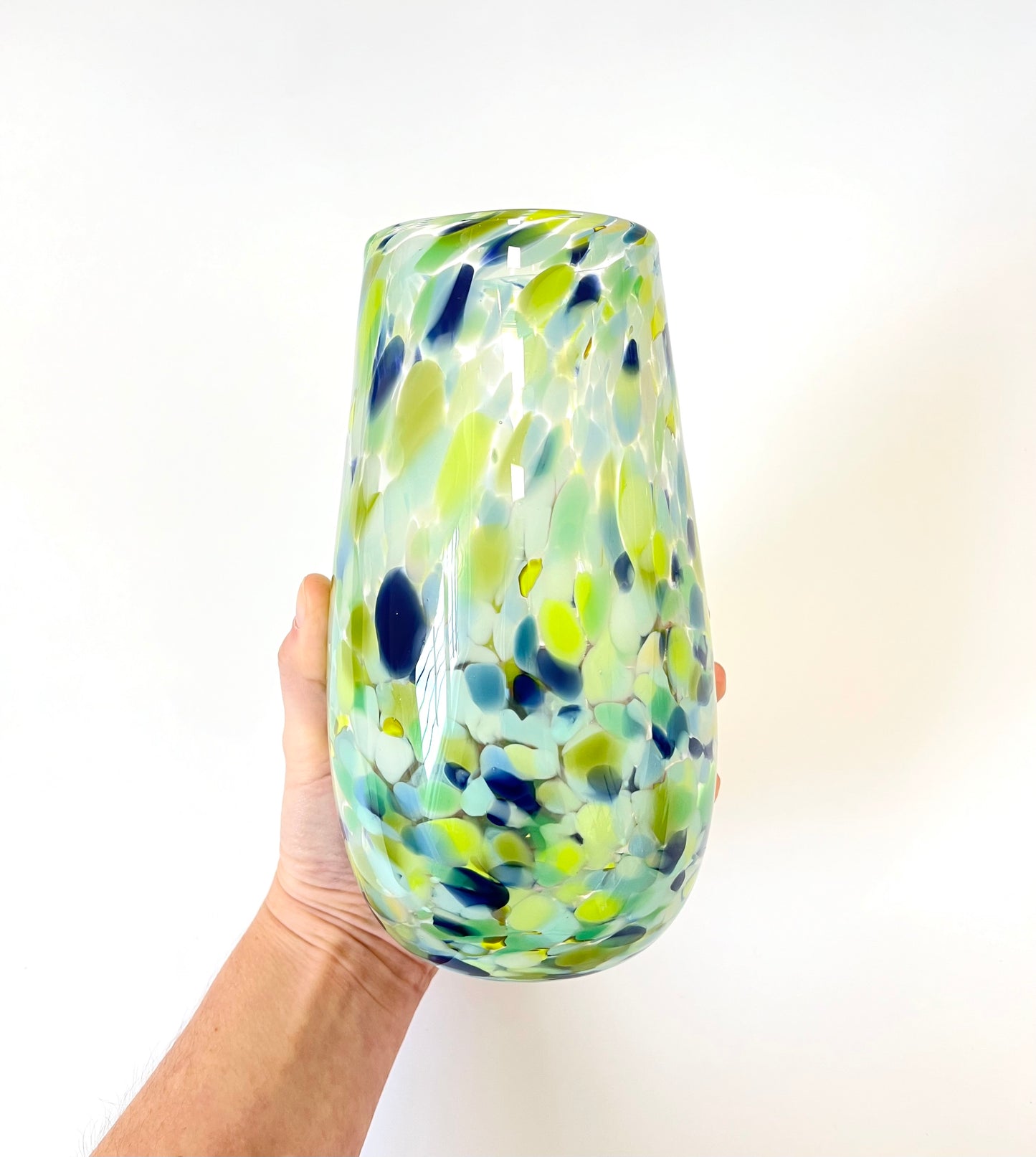 Handblown Glass Cylinder Vase - Forest Lake (April 24)