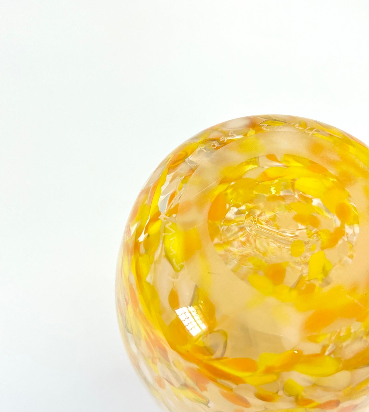 Handblown Glass Cylinder Vase - Orangey/Yellow -medium