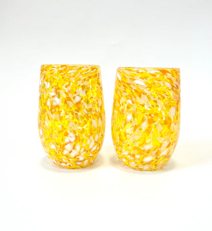 Handblown Glass Tumbler - Orangey-Yellow