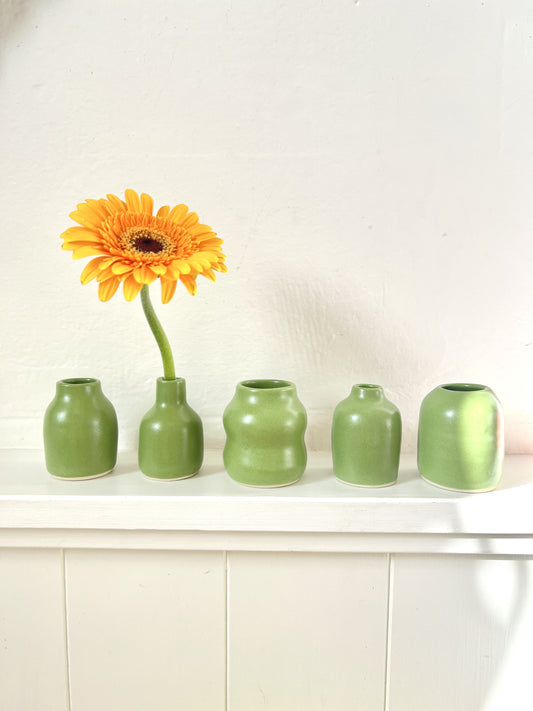 Tiny Mini Ceramic Vase - Green