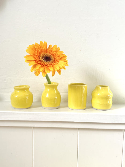 Tiny Mini Ceramic Vase - Yellow