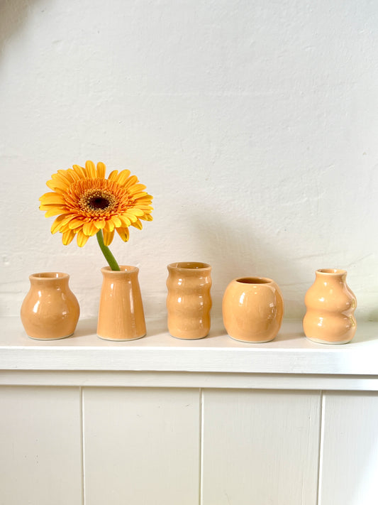 Tiny Mini Ceramic Vase - Orange