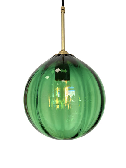 Handblown Glass 'Dodici' pendant light - Emerald Green - made to order