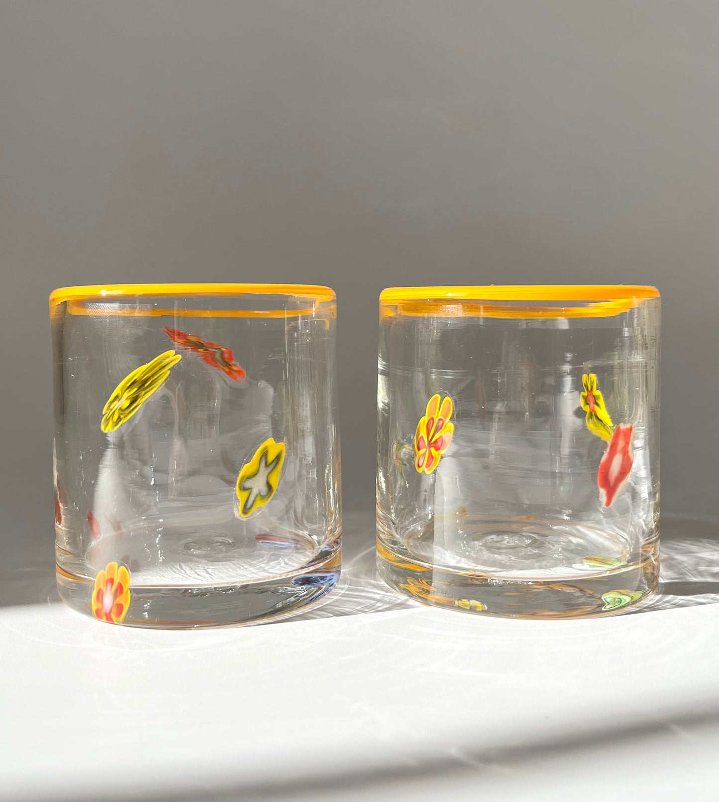 Handblown Glass "Rebel Rocks" Tumbler - Yellow