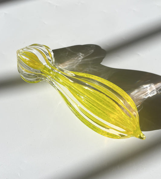 Sculpted Glass Citrus Juicer - Yellow