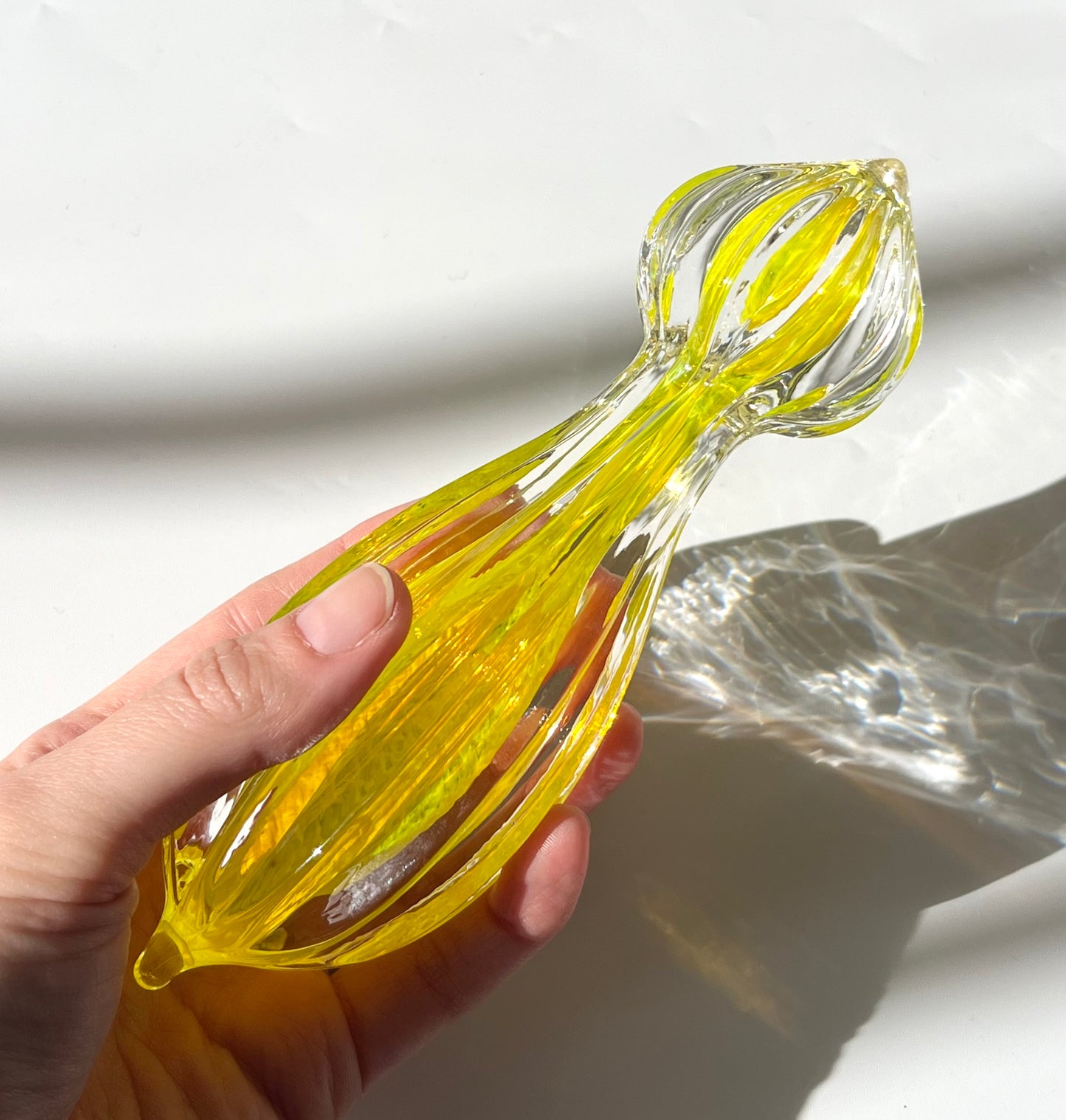 Sculpted Glass Citrus Juicer - Yellow