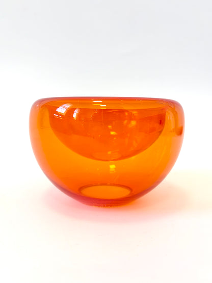 Handblown Glass Mini "Fulvio" Bowl - Clear Orange