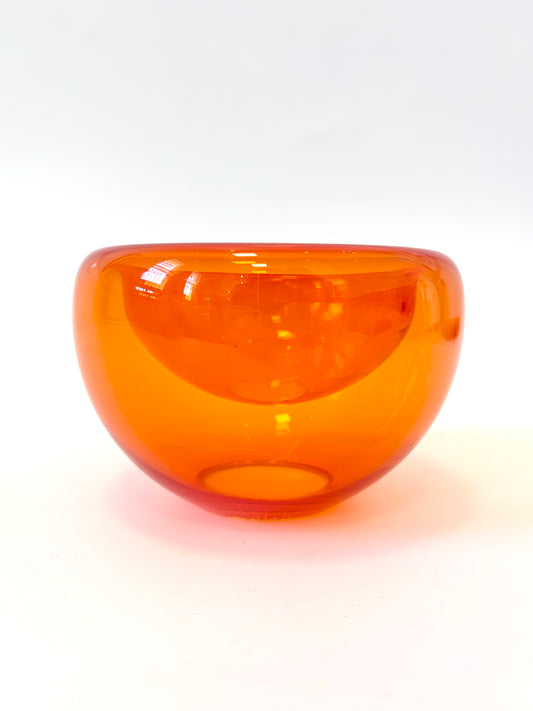 Handblown Glass Mini "Fulvio" Bowl - Clear Orange