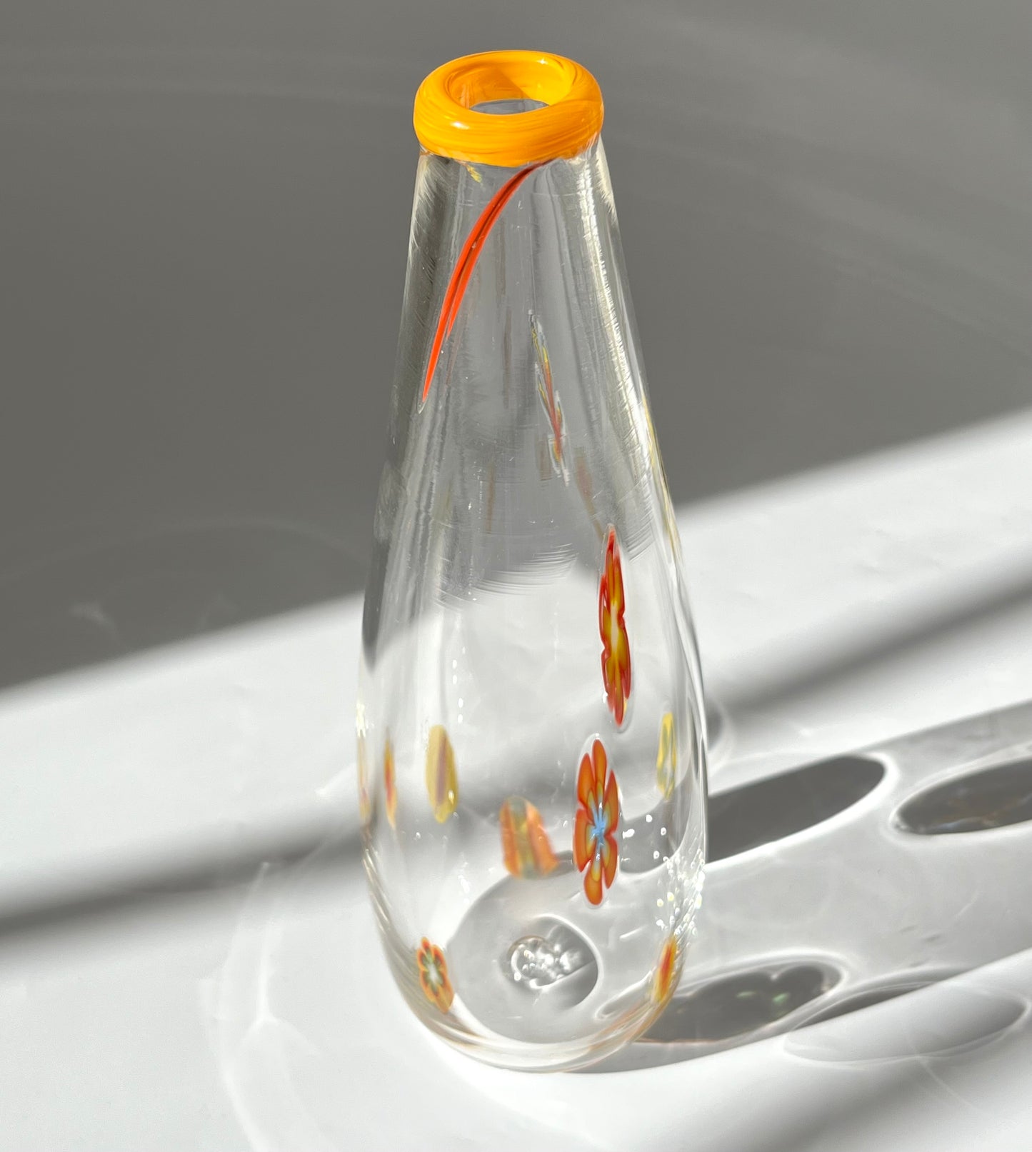 Handblown Glass "Betsy" Bud Vase - Yellow