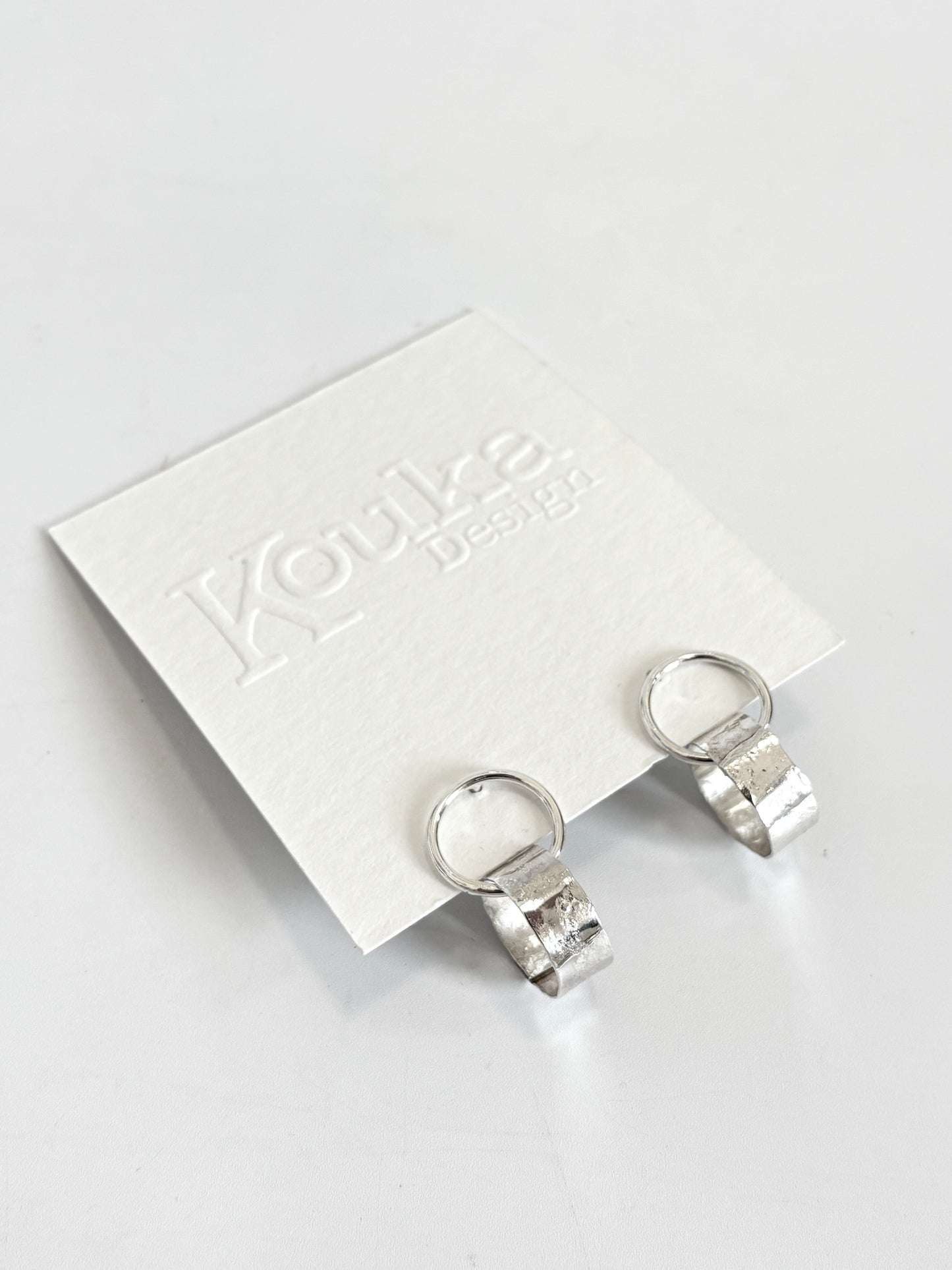 Silver Wide Hoop in Circle Stud earrings