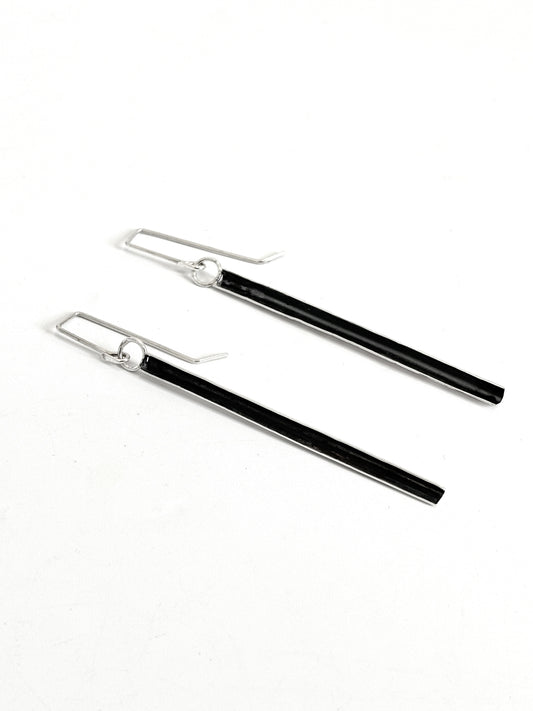 Long Oxide Tube Earrings