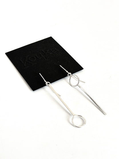 Long Bars with Circle Earrings