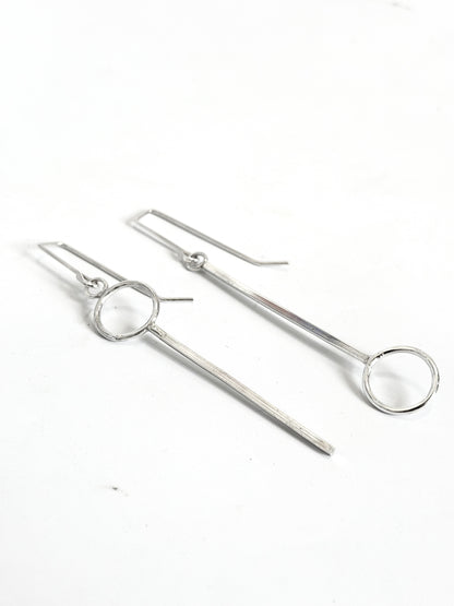 Long Bars with Circle Earrings