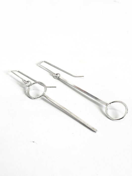 Long Bars with Circle Earrings
