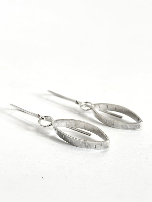 Silver Pod Dangle Earrings