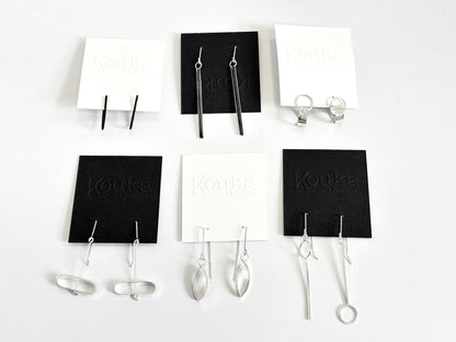 Silver Wide Hoop in Circle Stud earrings