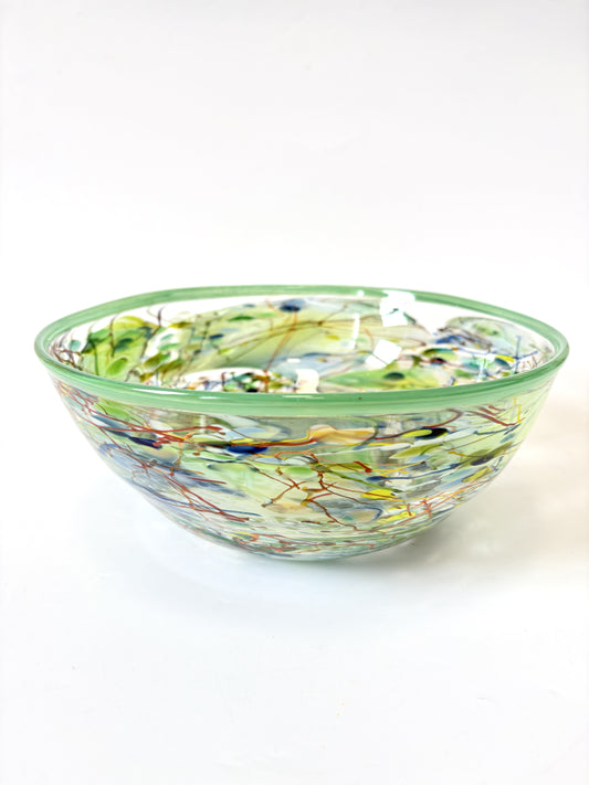 Green Shard Handblown Glass Statement Bowl (22677)