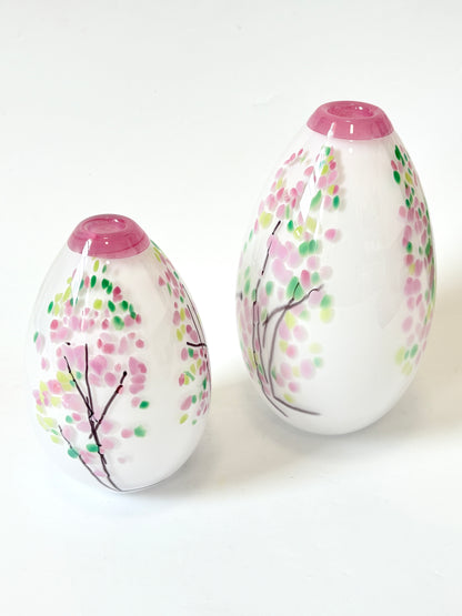Statement Cherry Blossom Handblown Glass Teardrop Vase - Large (22675)