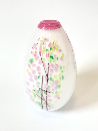 Statement Cherry Blossom Handblown Glass Teardrop Vase - Large (22675)