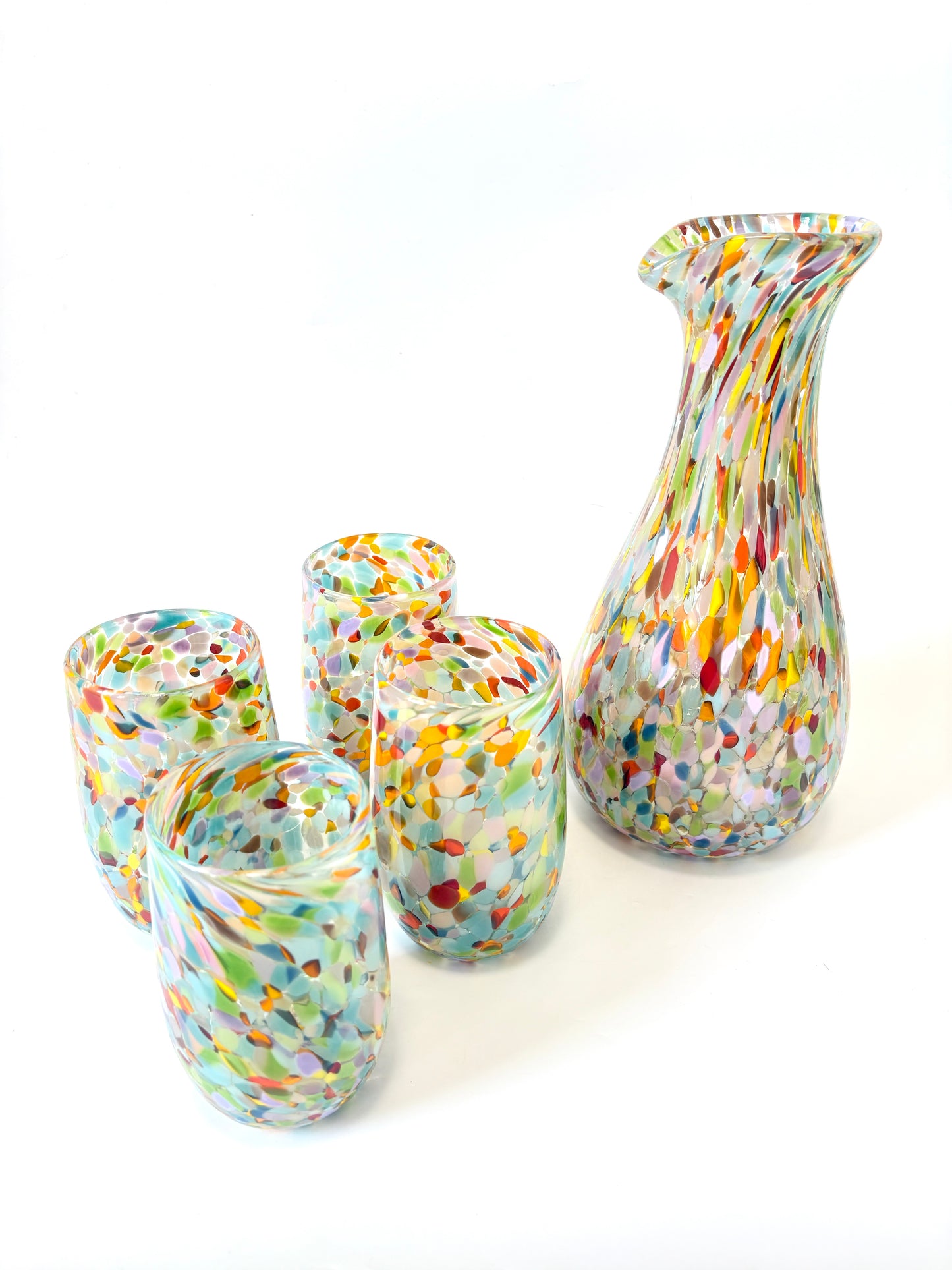 Handblown Glass Carafe - Waterlily (22672)