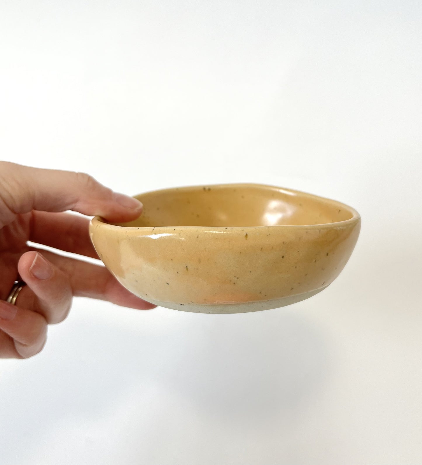 Small Handmade Ceramic Bowl - Peach