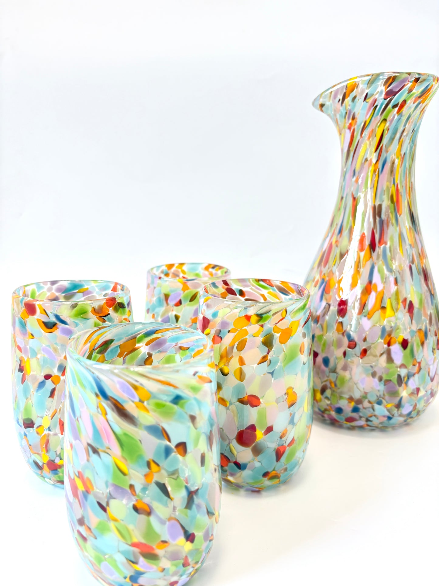 Handblown Glass Carafe - Waterlily (22672)