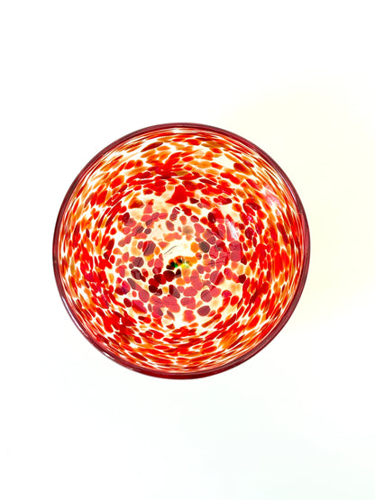 Handblown Glass Lolly Bowl - Reds