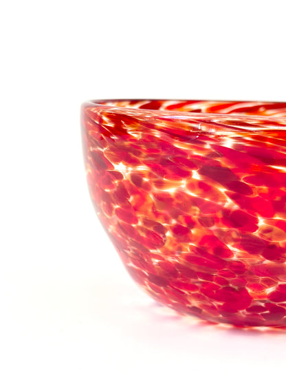 Handblown Glass Lolly Bowl - Reds