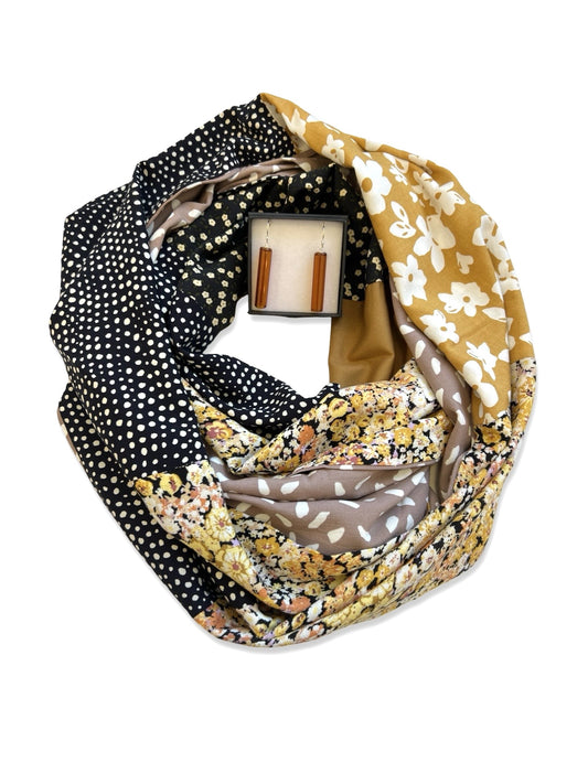 Infinity Scarf - Autumn tones / Organic mushroom print