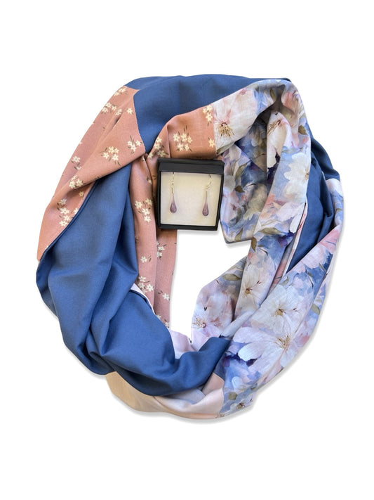 Infinity Scarf - Soft pinks / blue