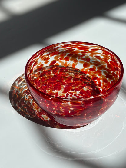 Handblown Glass Lolly Bowl - Reds