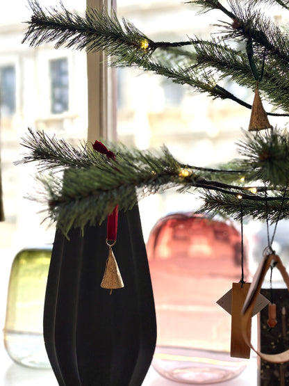 Brass Bell with Velvet Cord - Maroon