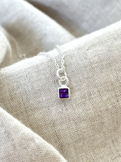 Amethyst  Gemstone & Silver Necklace - light amethyst