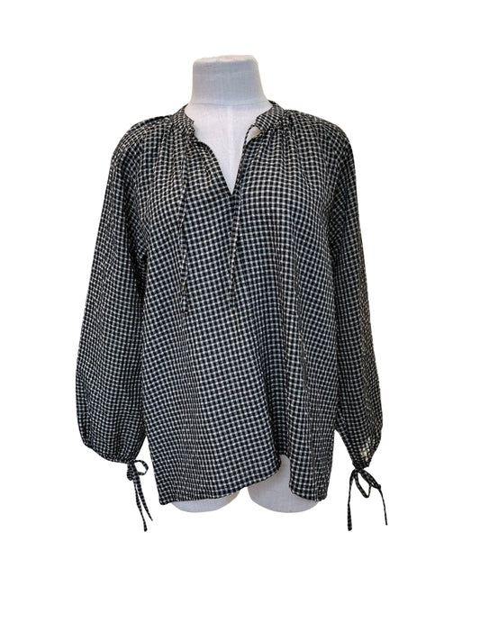 Autumn Blouse - Mini Black Gingham Cotton