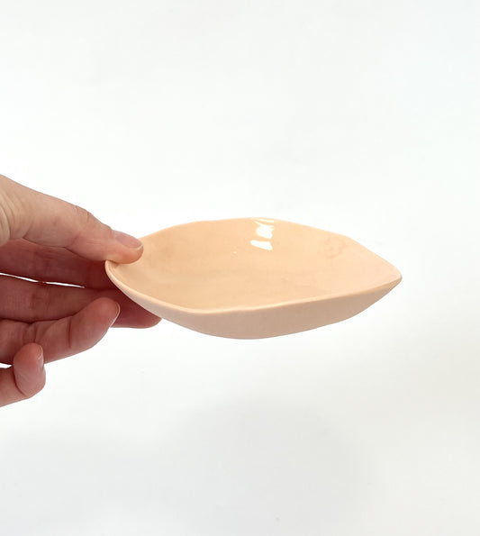 Coral Porcelain Dish - One of a Kind Ceramic - 12cm