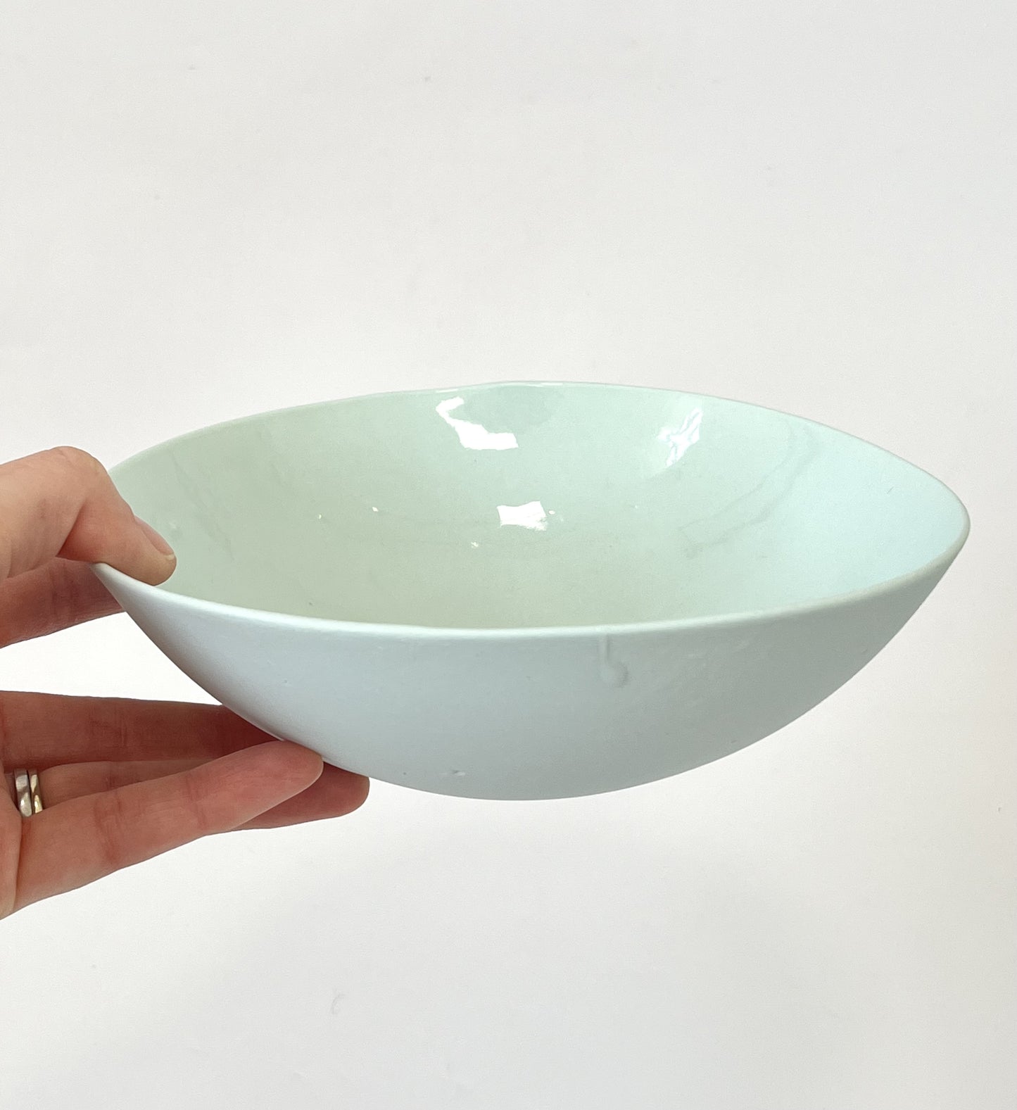 Aqua Porcelain Bowl - One of a Kind Ceramics -16cm