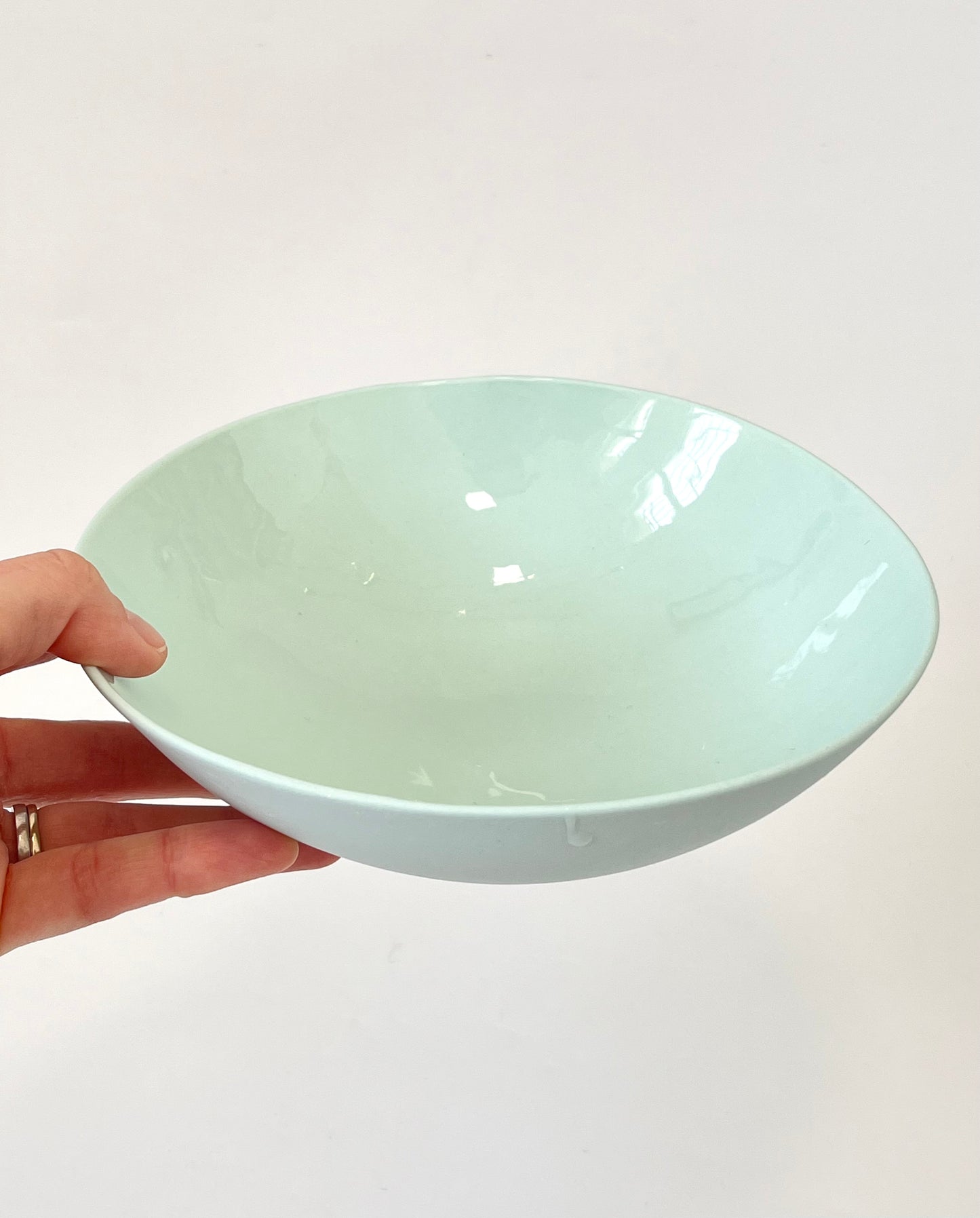 Aqua Porcelain Bowl - One of a Kind Ceramics -16cm