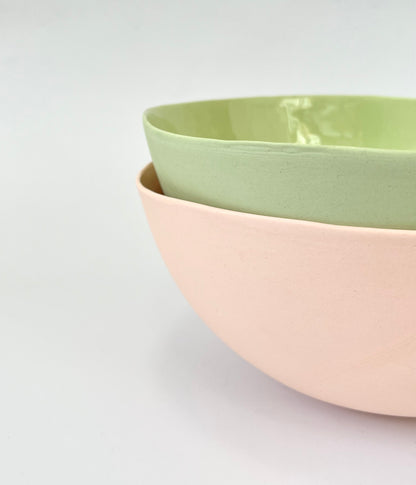 Pistachio Porcelain Bowl - One of a Kind Ceramics -22cm