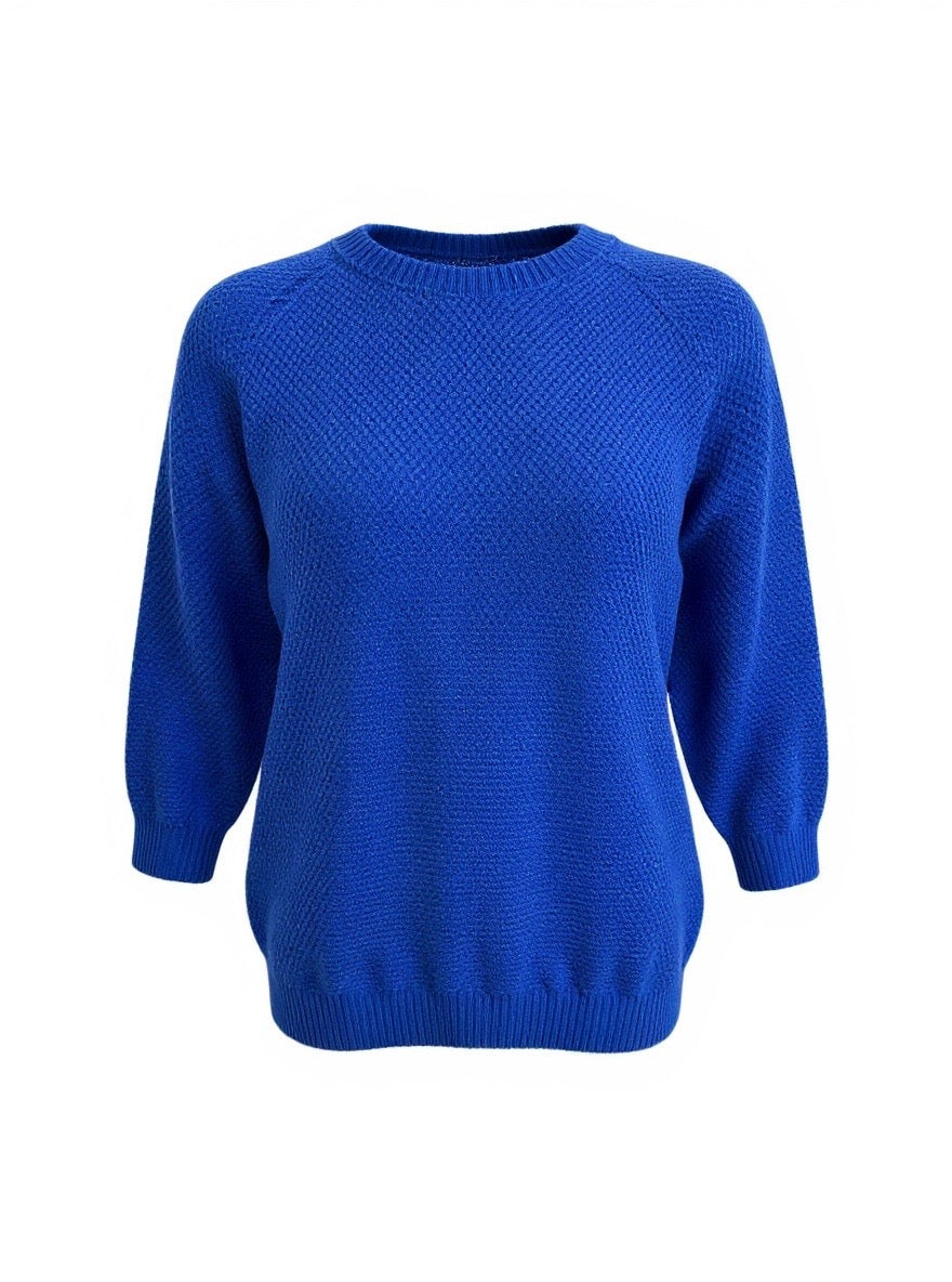 "Penny" Textured Jumper - Cobalt